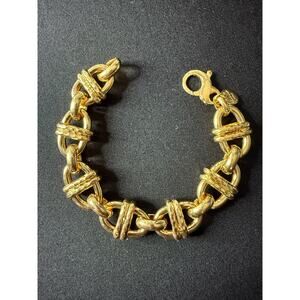 Vintage 18K Gold plate Double Chain link Bracelet